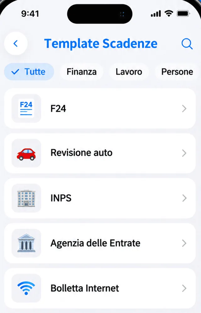 Elenco dei modelli di scadenza: F24, revisione auto, INPS, Agenzia delle Entrate, bolletta internet